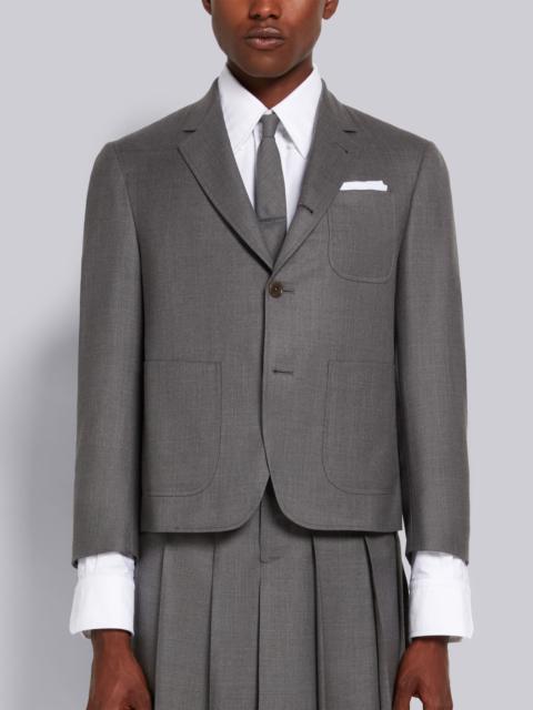Medium Grey Super 120s Wool Twill Shrunken Sack Jacket