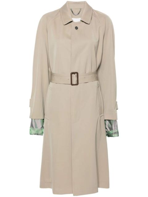 Maison Margiela spread-collar 모직 트렌치 코트