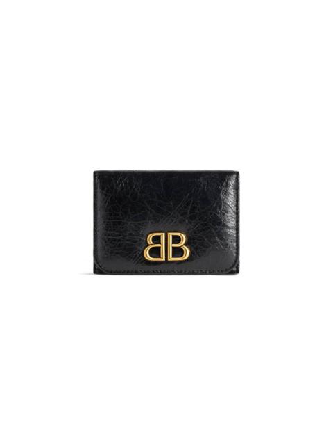 BALENCIAGA Women's Monaco Mini Wallet  in Black