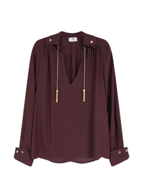 ELISABETTA FRANCHI tassel collared shirt