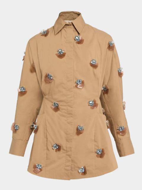 JBQ Tess Embellished Mini Shirtdress