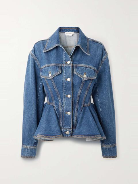 Alexander McQueen Ruffled organic denim jacket