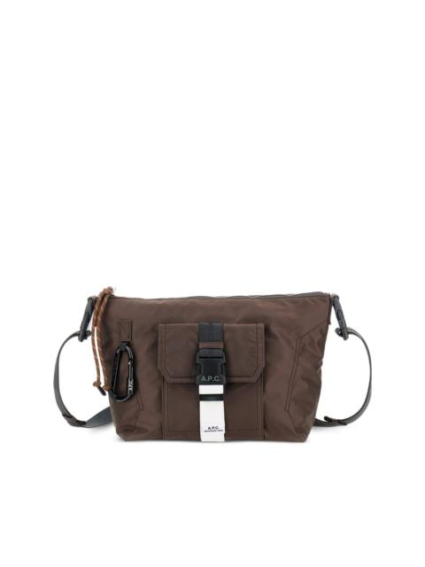 A.P.C. front pocket carabiner shoulder bag
