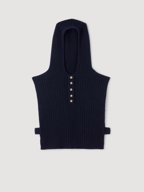 Sandro WOOL HOODED KNIT COLLAR