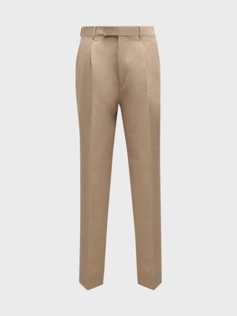 Men's Wool and Linen Double Pleat Pants