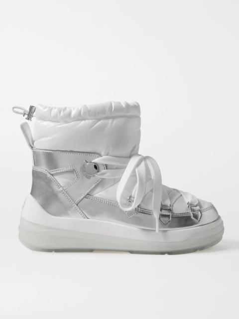 Moncler Insolux Metallic Leather And Padded Shell Ankle Boots