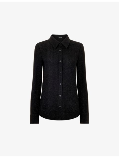 WHISTLES Eva Sparkle slim-fit stretch-woven shirt