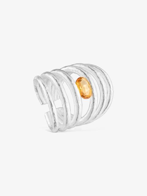TOUS Silver and citrine open Ring Duna