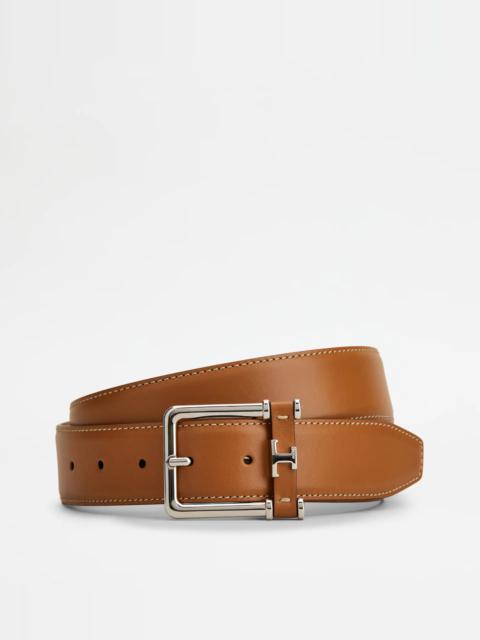 Tod's BELT IN LEATHER - BROWN