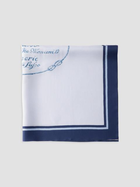 Prada Men's Printed Twill Scarf - Blue