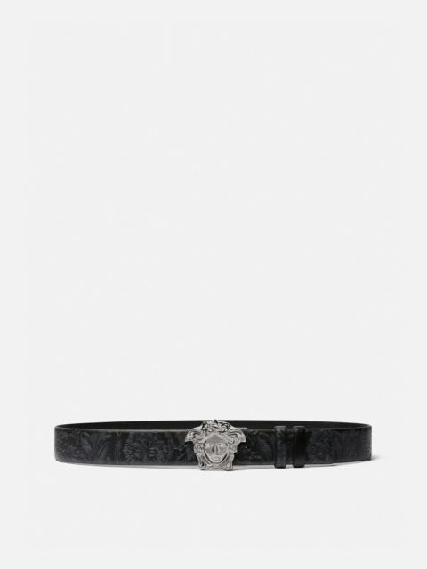 VERSACE La Medusa Reversible Leather Belt 4 cm