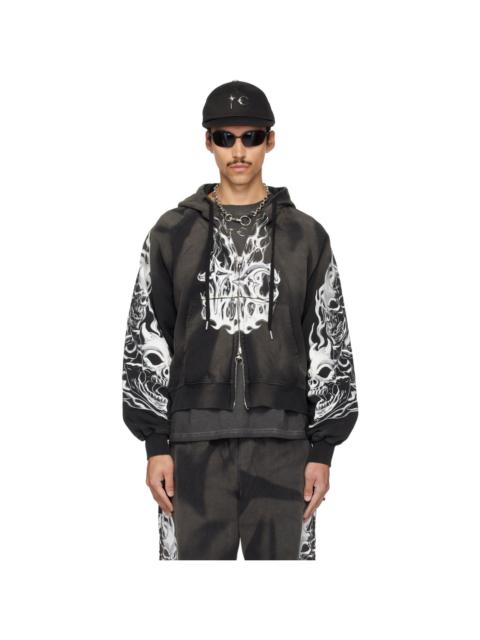 Thug Club Black Six Riding Skull Zip-Up Hoodie