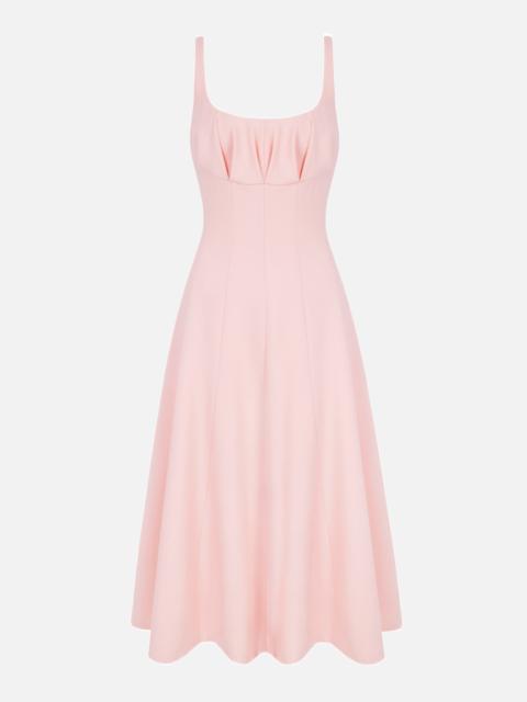EMILIA WICKSTEAD Collins Dress in Light Pink Single Wool Crepe