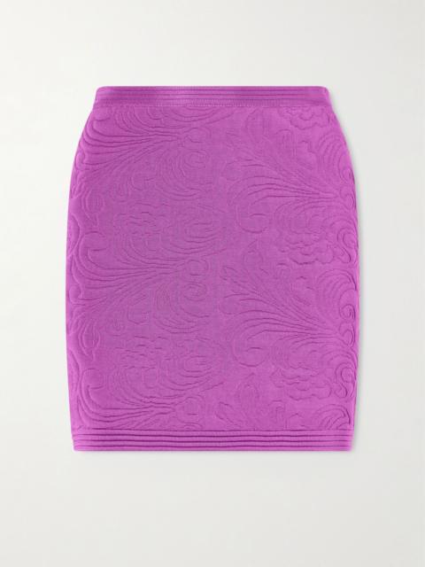 Valentino Jacquard-knit mini skirt Purple