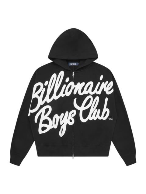 BILLIONAIRE BOYS CLUB LARGE SCRIPT LOGO ZIP THROUGH HOOD