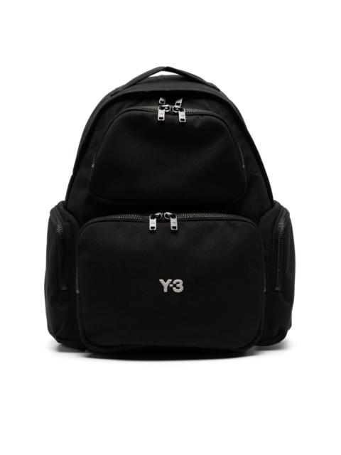logo-embroidered padded backpack