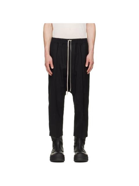 Rick Owens Black Tower Drawstring Cropped Trousers