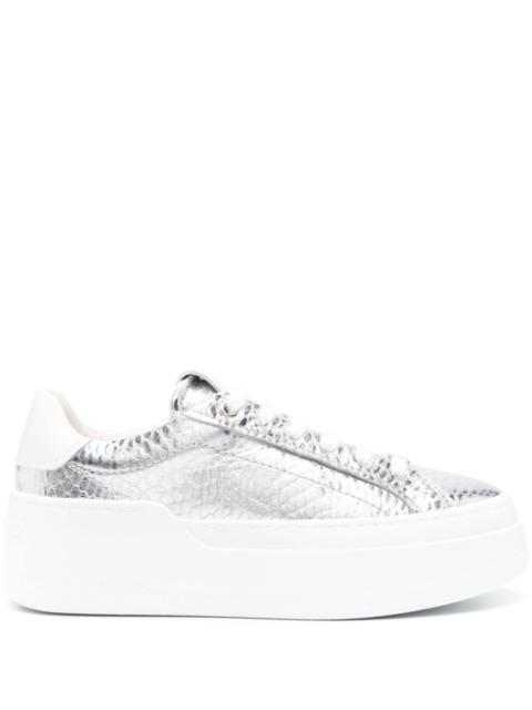 FERRAGAMO metallic-effect leather sneakers
