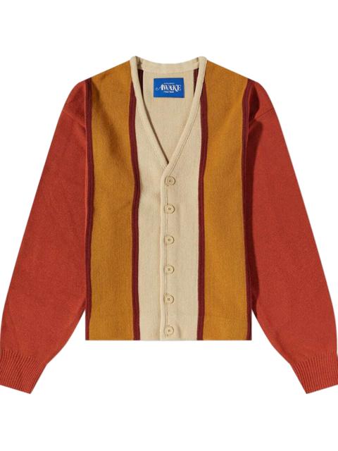 AWAKE NY Wool Striped Cardigan "Rust Stripe" AWK SP22 SW002 RUSTS