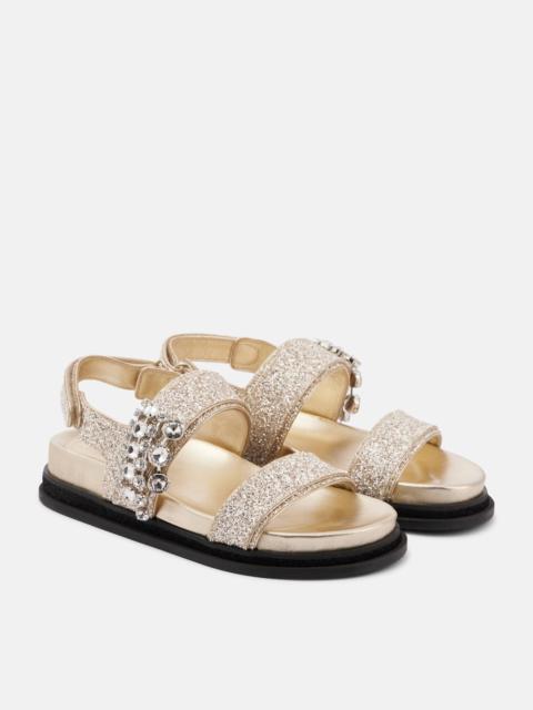 JIMMY CHOO Verity embellished glitter sandals