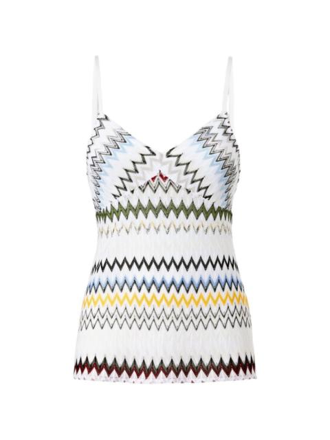 Missoni zigzag-pattern V-neck tank top