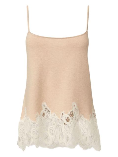 FABIANA FILIPPI lace-trimmed knitted tank top