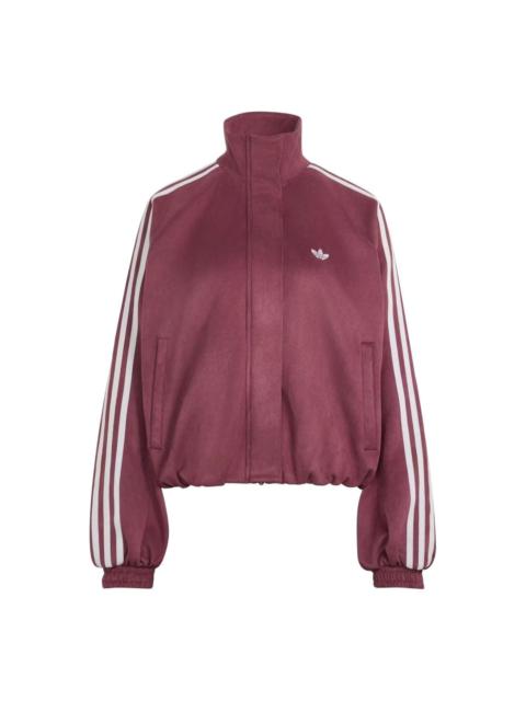 adidas (WMNS) adidas Adilenium Season 6 Faux Suede Track Top Asia Sizing 'Maroon' LH1920