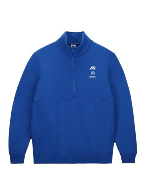 Nike Nike sb x Fly Streetwea Fleece Half Zip Hoodie 'Blue' DQ7313-480