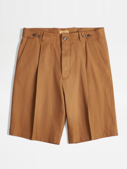 Tod's BERMUDA SHORTS WITH DARTS - BROWN