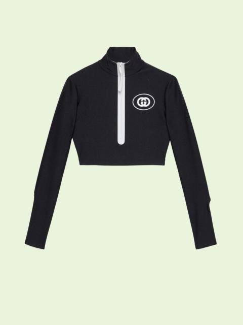 GUCCI Sparkling jersey zip-up top