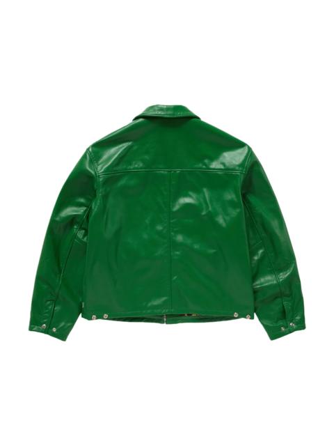 Supreme Supreme Schott Leather Racer Jacket (FW24) Green
