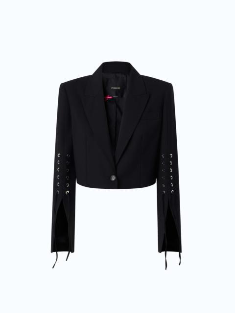 PINKO SPENCER JACKET WITH SLITS AND LACES