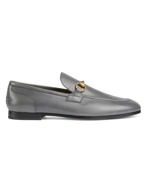 GUCCI Men's Jordaan Horsebit Leather Loafers - Graphite Grey