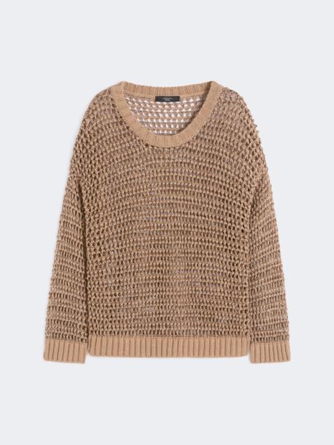 WEEKEND Max Mara Linen and cotton yarn mesh jumper - TOBACCO