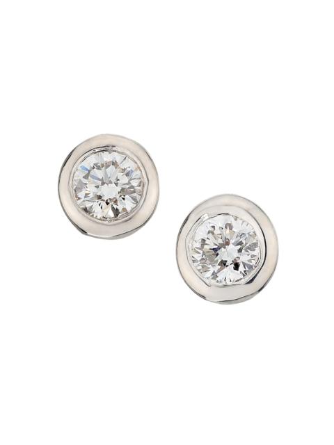 ROBERTO COIN Women's Tiny Treasures Small 18K Gold, 0.10 TCW Diamond & Ruby Stud Earrings - White Gold