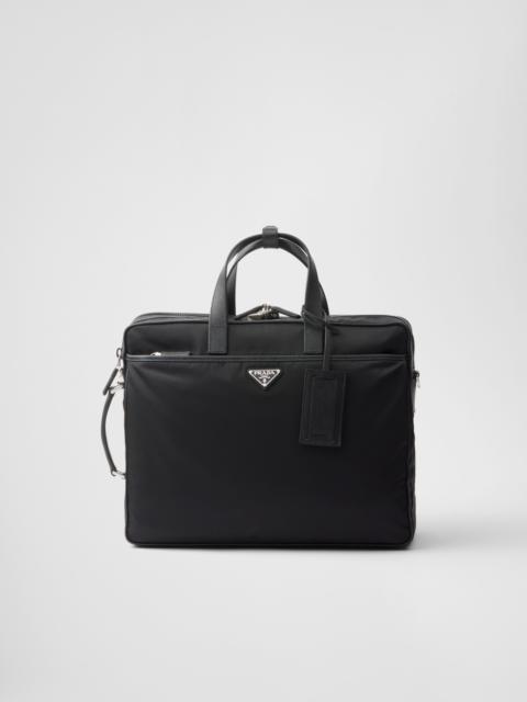 Re-Nylon and Saffiano leather briefcase