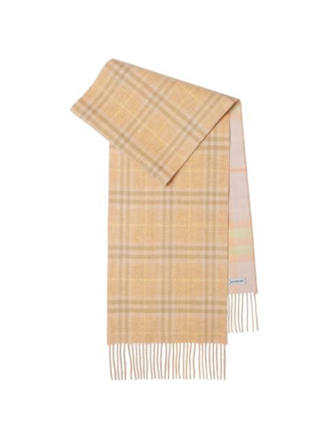 reversible checked cashmere scarf