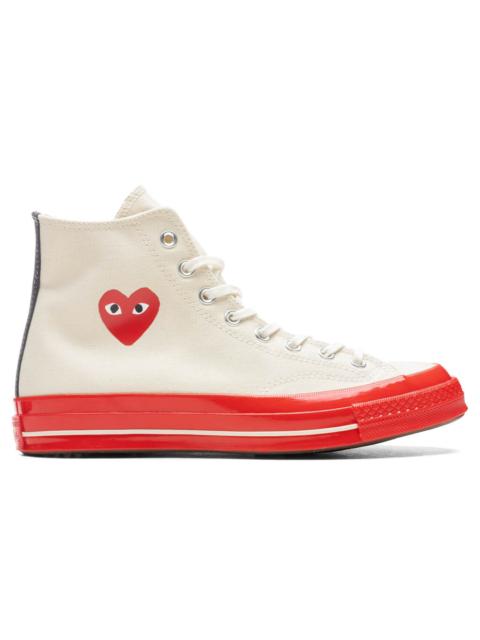 Converse CONVERSE X COMME DES GARCONS PLAY ALL STAR CHUCK '70 HI RED SOLE - 화이트