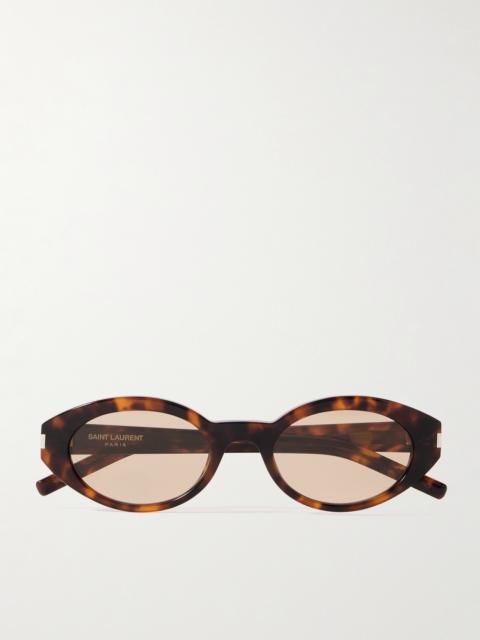 SAINT LAURENT Oval-frame Tortoiseshell Acetate Sunglasses