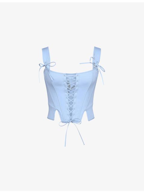 House of CB Callie Floral-Print Cotton Corset Top