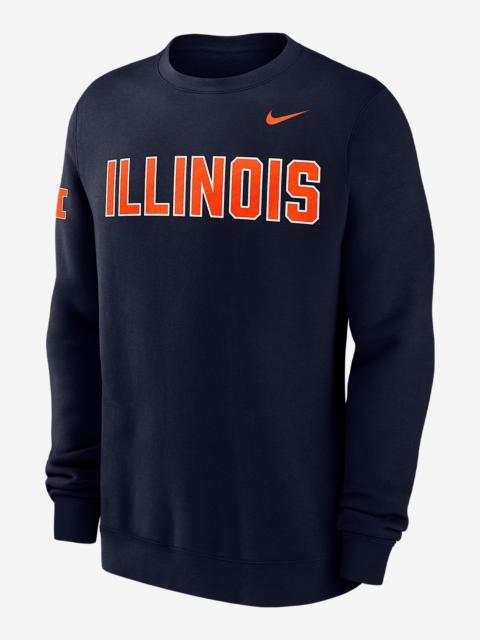 Nike Illinois Club Fleece Men's Nike College Crew-Neck Sweatshirt