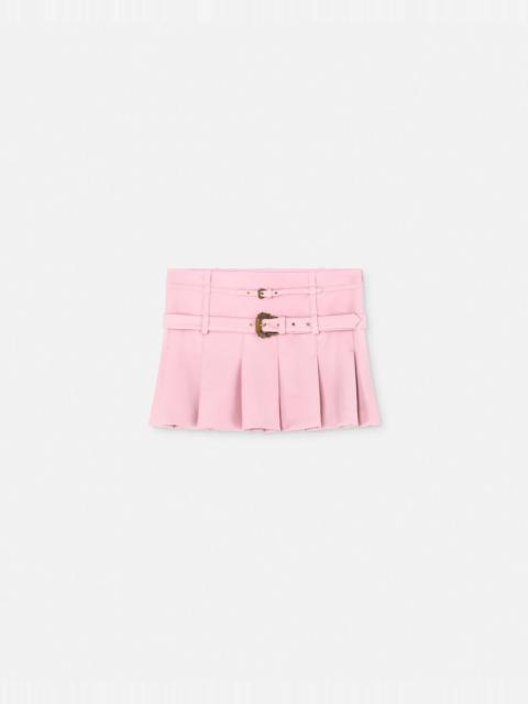 VERSACE JEANS COUTURE Baroque Buckle Pleated Mini Skirt