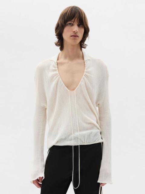 Ann Demeulemeester Tiu Creponette Rib Deep V