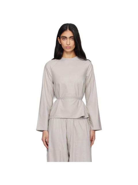 Taupe Long Sleeve Apron Top