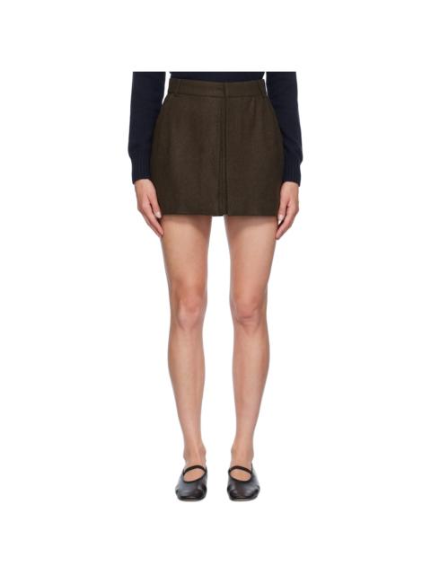 AMI Paris Brown Panels Miniskirt