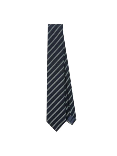 EMPORIO ARMANI striped virgin wool-silk blend tie