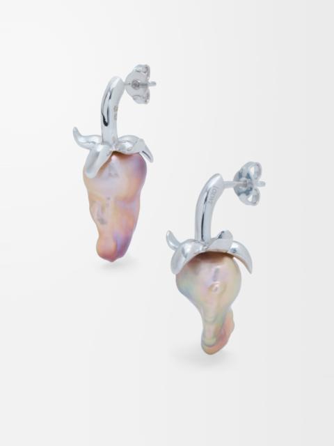 Loewe Strawberry earrings in sterling silver and pearl
