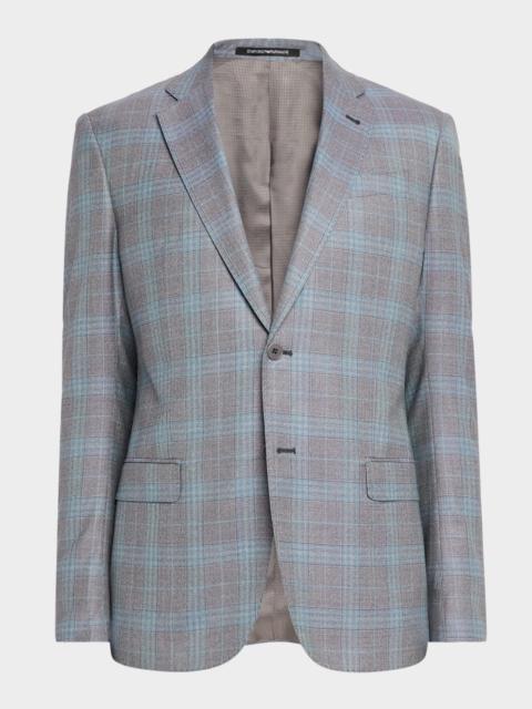 EMPORIO ARMANI Men's Plaid Wool G Line Sport Coat