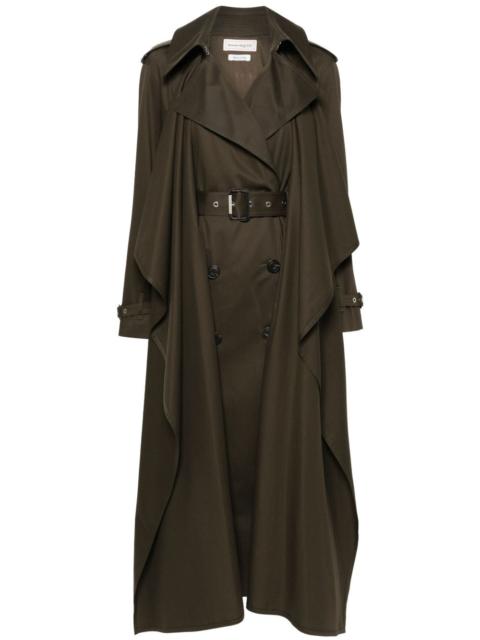 Alexander McQueen draped belted trench coat