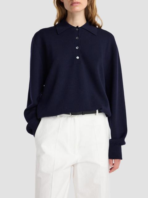 RÓHE Women's Wool-Blend Polo Sweater - Anthracite